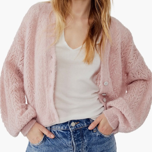 Free People Sweaters - EUC Free People Amelia Alpaca Knit Pointelle Cardigan!